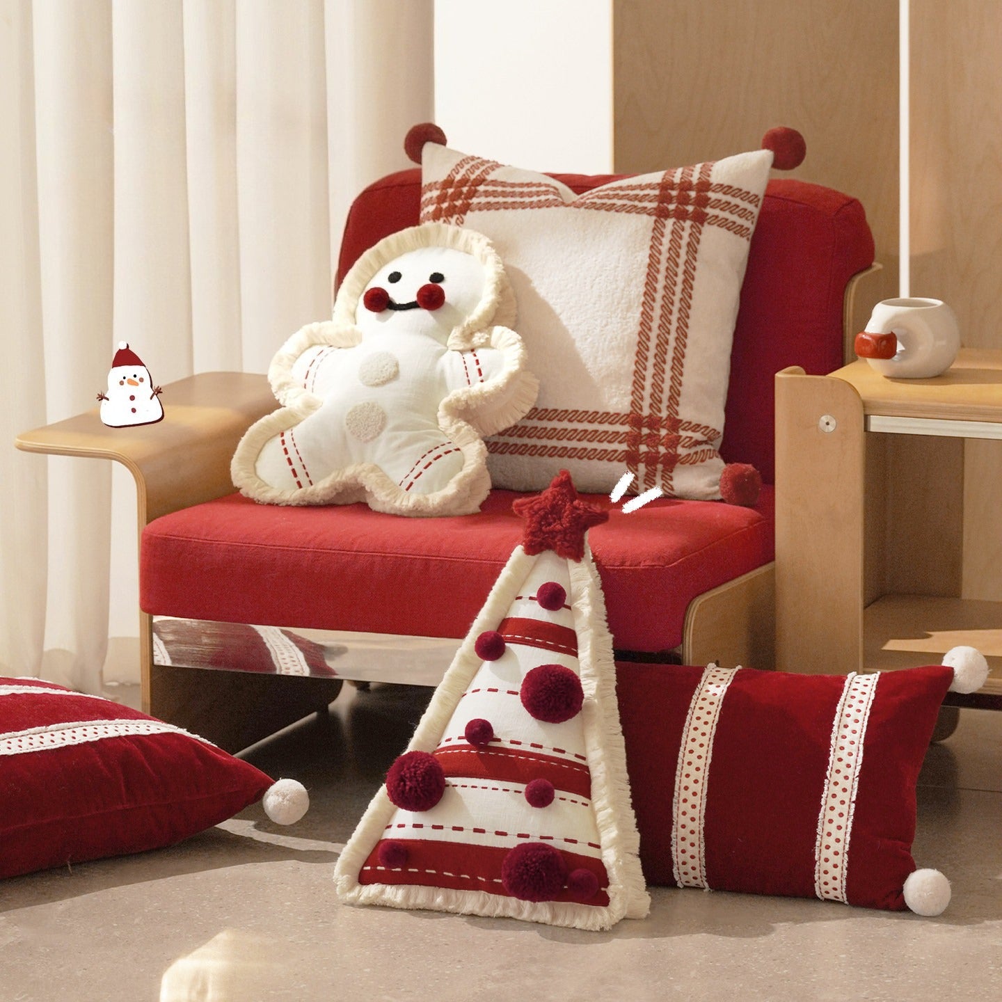 Christmas Tree Pillow Decorative Accent for the Living Room Sofa
