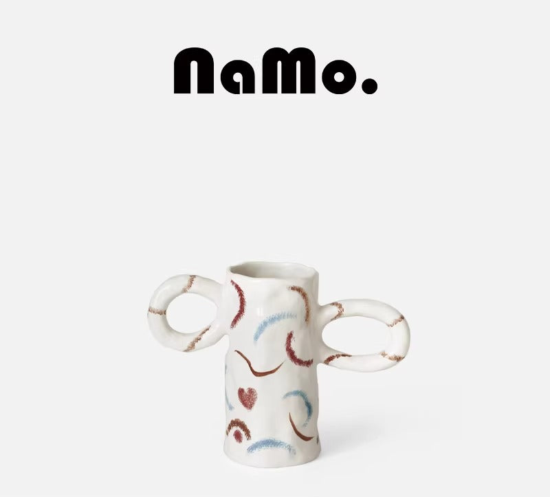 Hand-painted Vase: Handcrafted Artistic Ceramic Vase for Flower Arrangements
