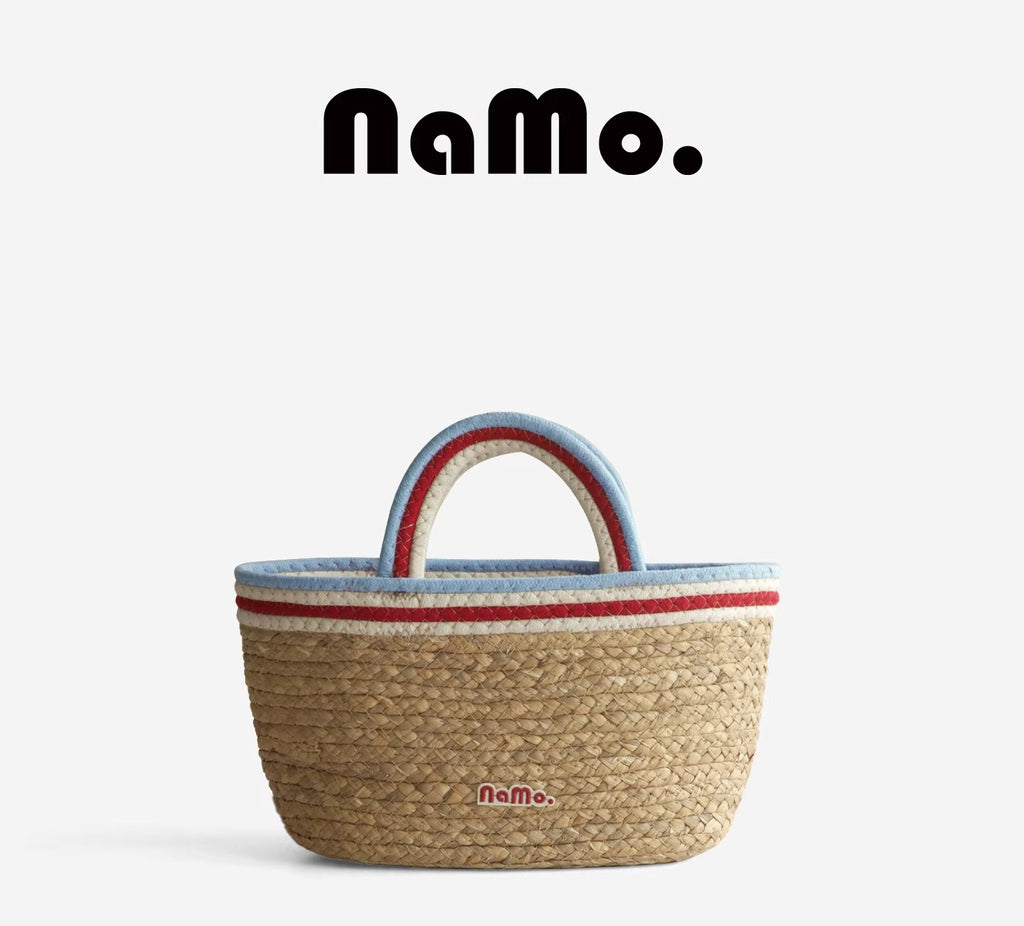 Handwoven Handbag-Style Storage Basket for Groceries and Fruit—Large Capacity