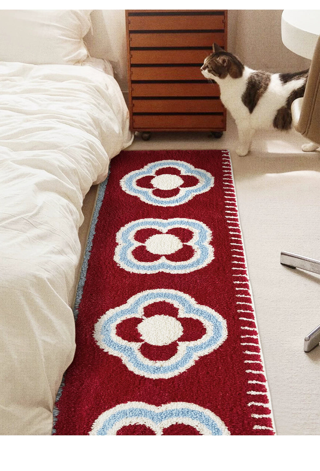Thick, Rectangular Rug for Bedside, Bedroom, or Walk-In Closet