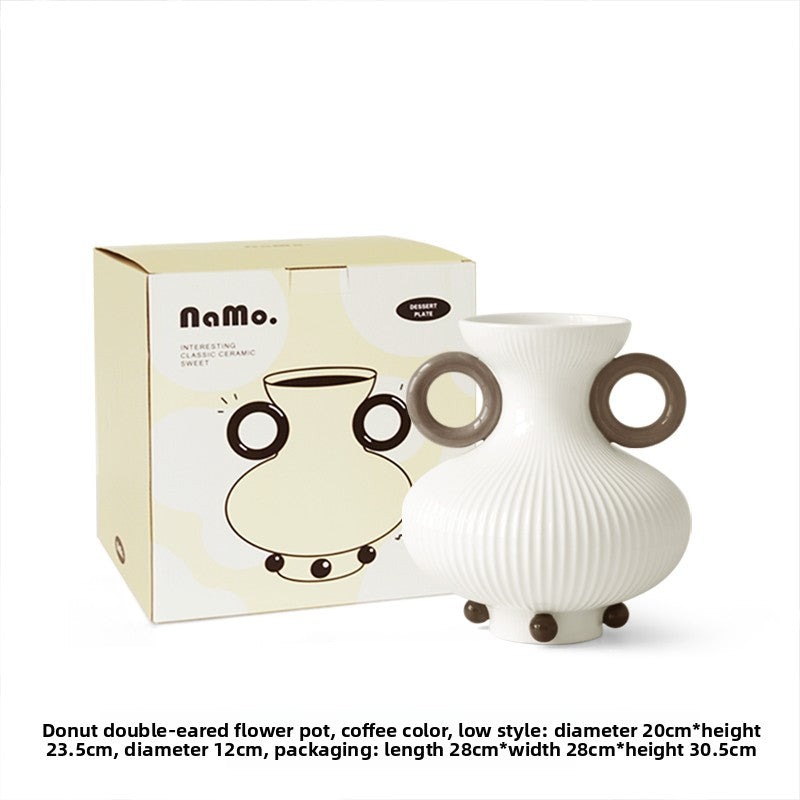 Ceramic Vase for Hydroponic Flowers, Home Decor, and Floral Arrangements