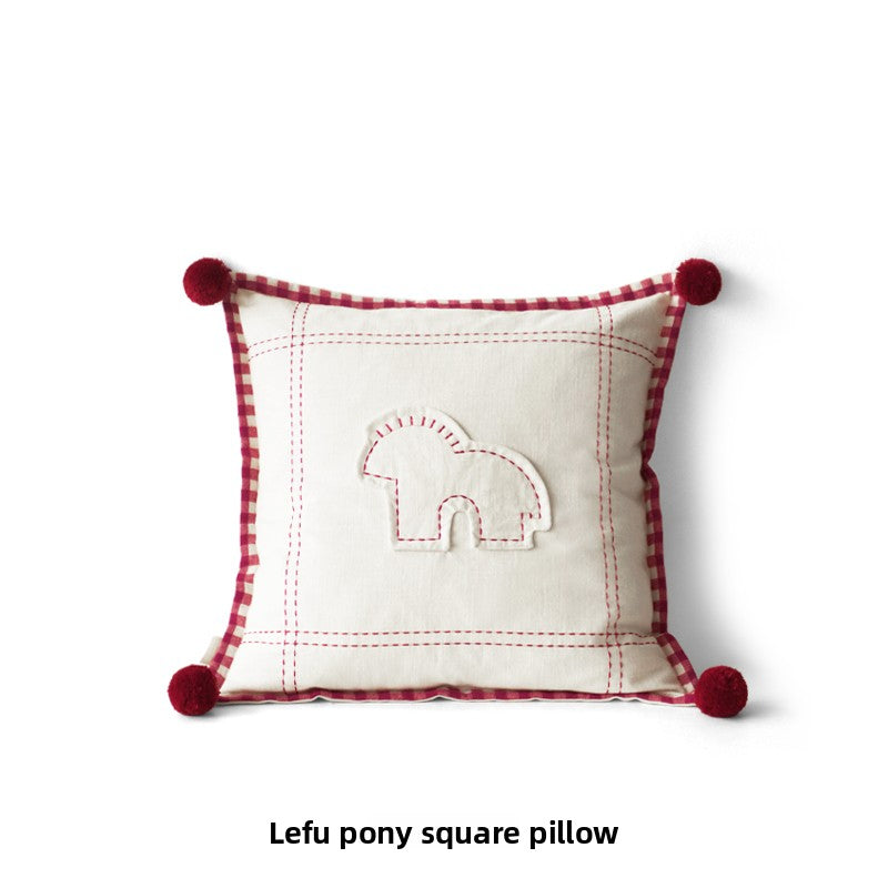 Cute Pony-Printed Alphabet Pillow for the Bedroom