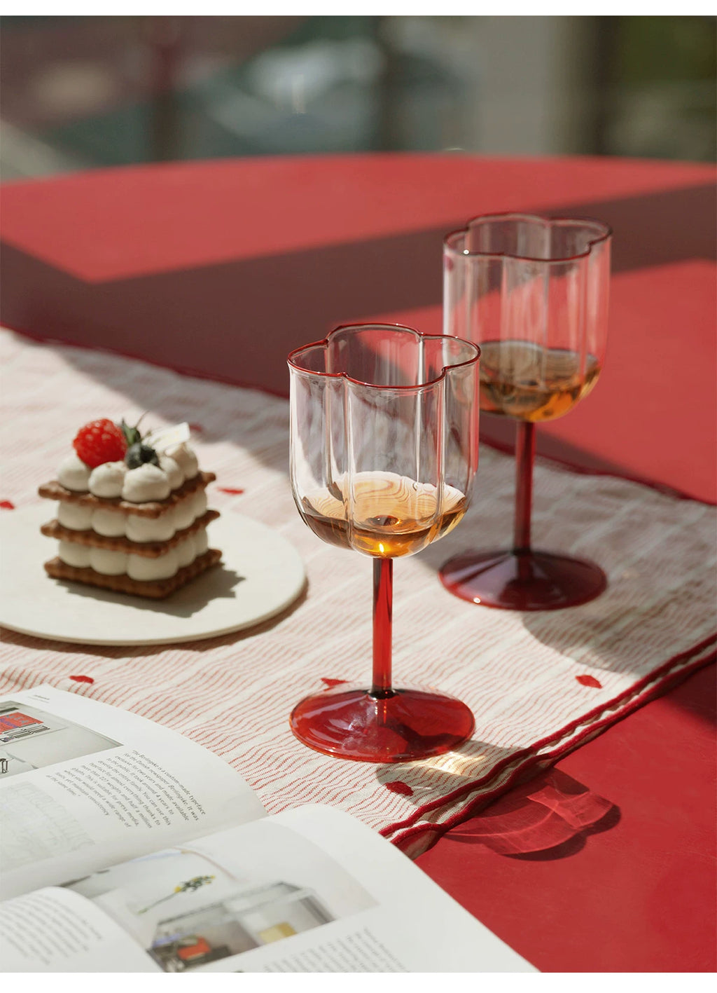 Red Wine Glass Set Champagne Flutes and Stemmed Glasses for Home Use