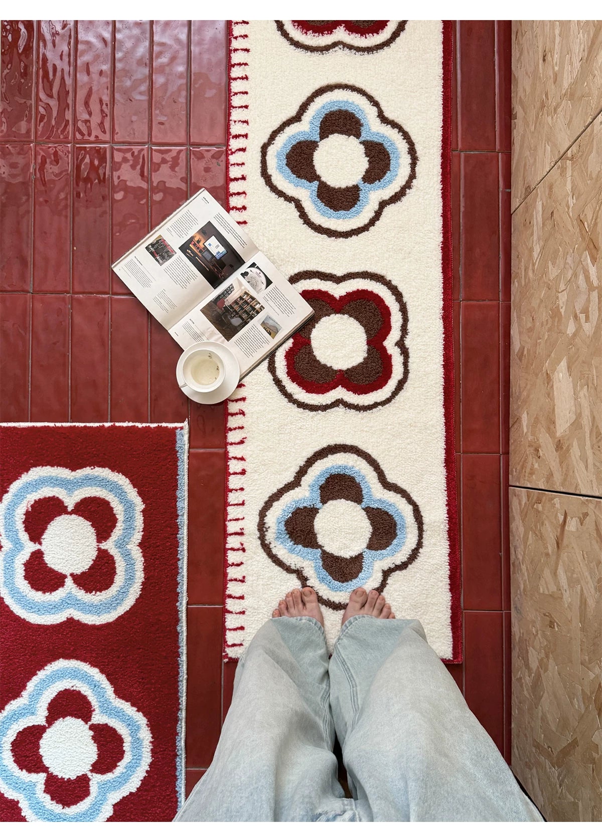 Thick, Rectangular Rug for Bedside, Bedroom, or Walk-In Closet
