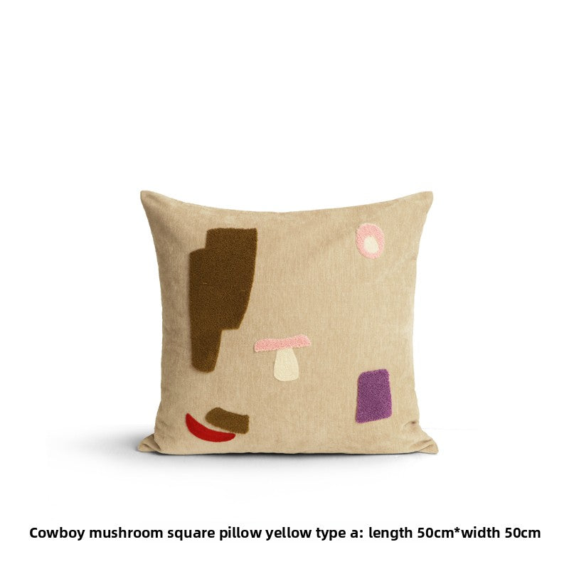 Denim Pillows, Square Pillows, Mushroom-Shaped Lumbar Pillows