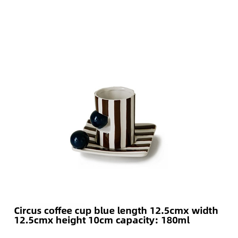 Handmade Vintage Striped Ceramic Coffee Mug set