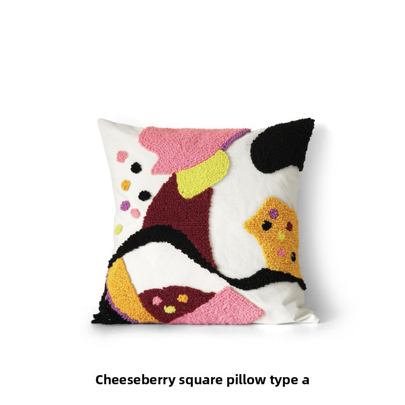 Vintage Cushions with Colorful Geometric Stripes: Sofa Cushions and Backrests