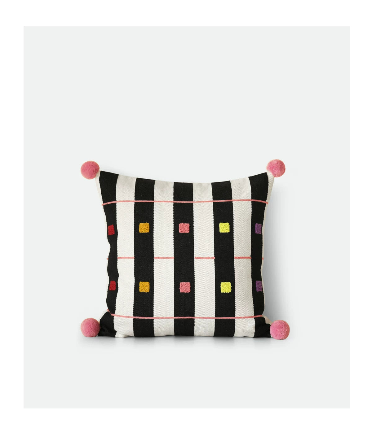 Vintage Cushions with Colorful Geometric Stripes: Sofa Cushions and Backrests
