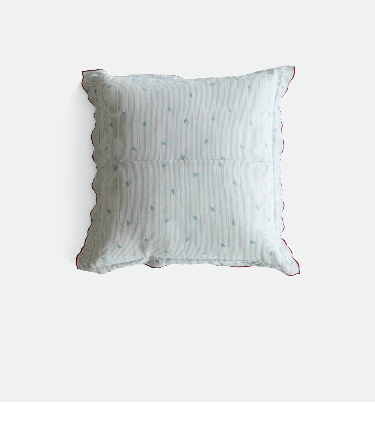Heart-Shaped Oversized Cushion with Double-Layered Embroidered Edging