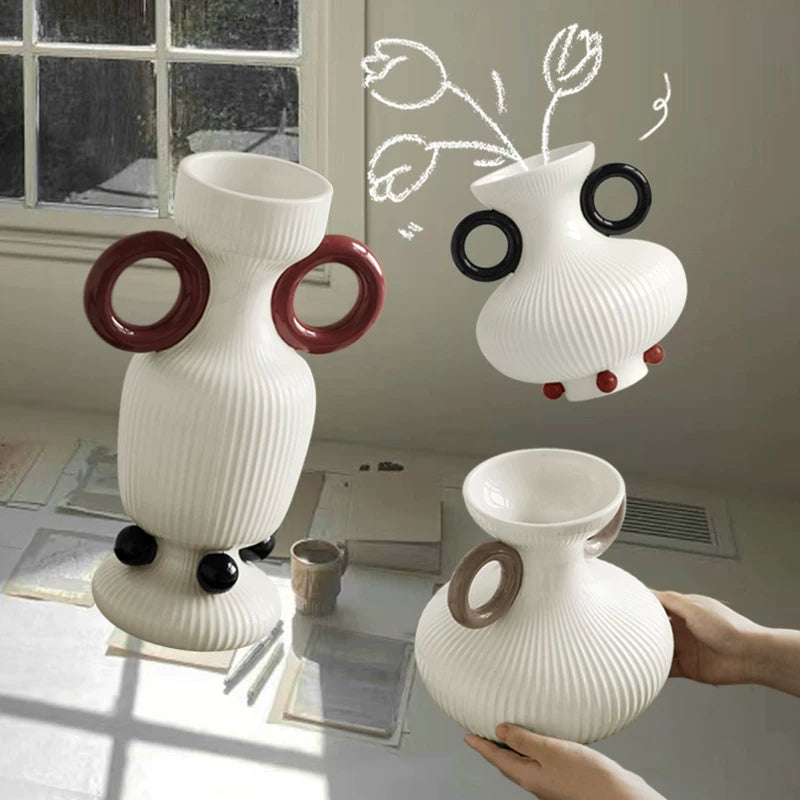 Ceramic Vase for Hydroponic Flowers, Home Decor, and Floral Arrangements