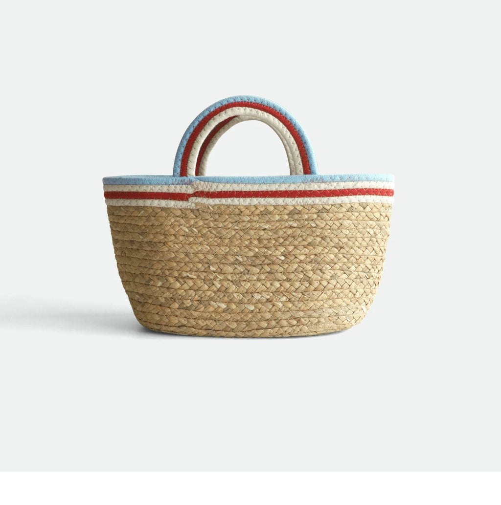 Handwoven Handbag-Style Storage Basket for Groceries and Fruit—Large Capacity