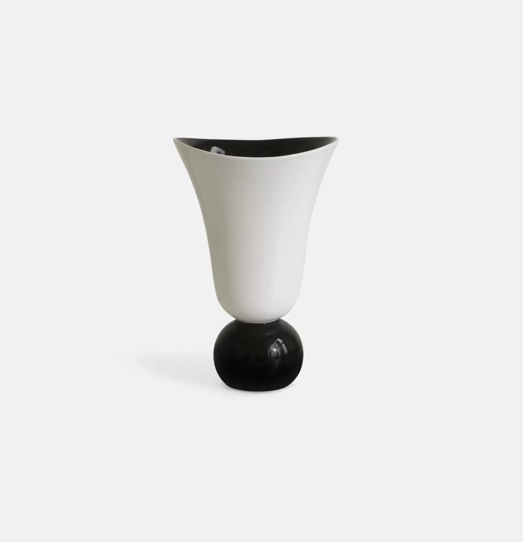 Wide-Mouthed Ceramic Vase: French Vintage-Style Hydroponic Flower Arrangement Vase