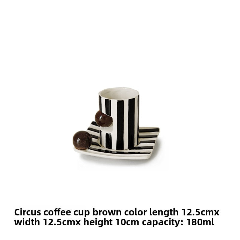 Handmade Vintage Striped Ceramic Coffee Mug set