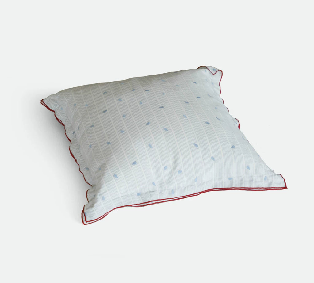 Heart-Shaped Oversized Cushion with Double-Layered Embroidered Edging