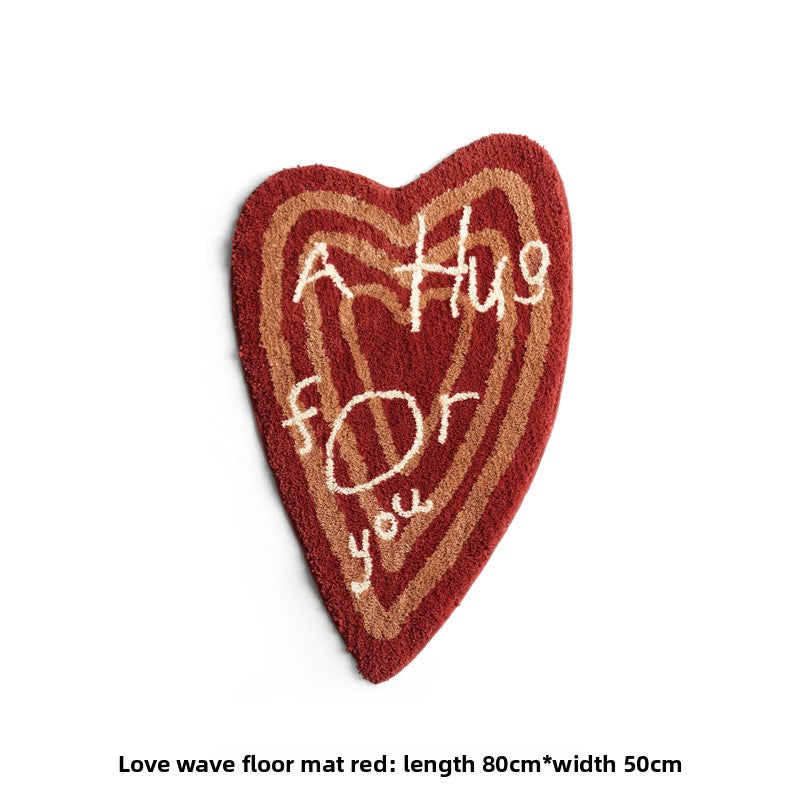 Heart-Shaped Letter Floor Mat: Thick, Absorbent, and Non-Slip