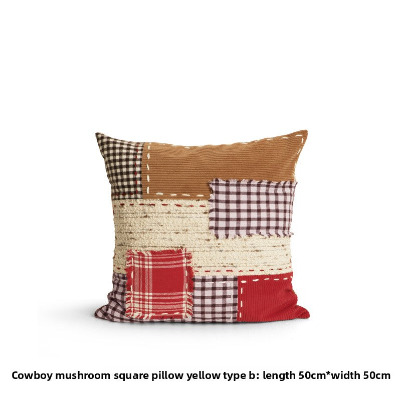 Denim Pillows, Square Pillows, Mushroom-Shaped Lumbar Pillows