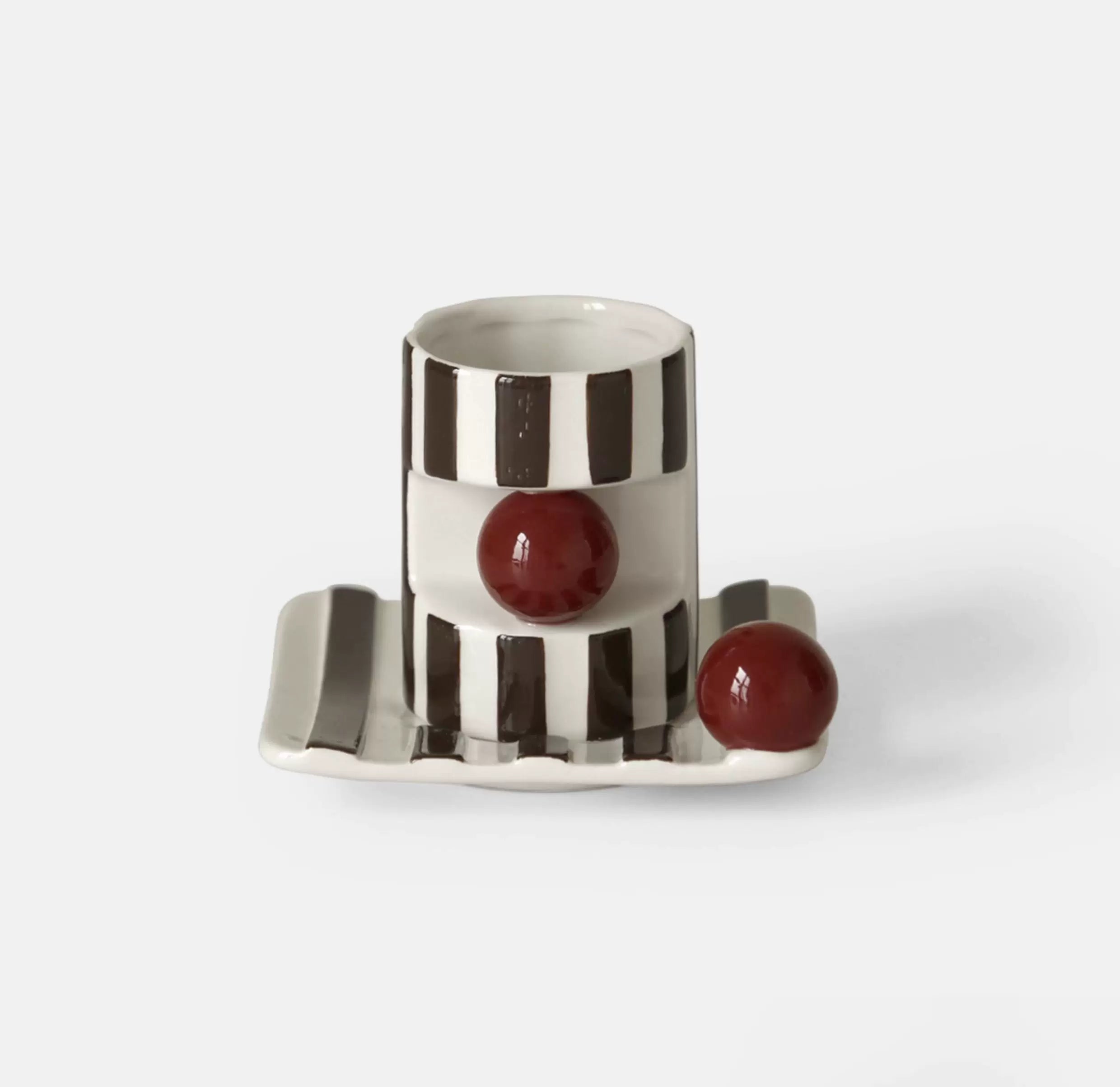 Handmade Vintage Striped Ceramic Coffee Mug set