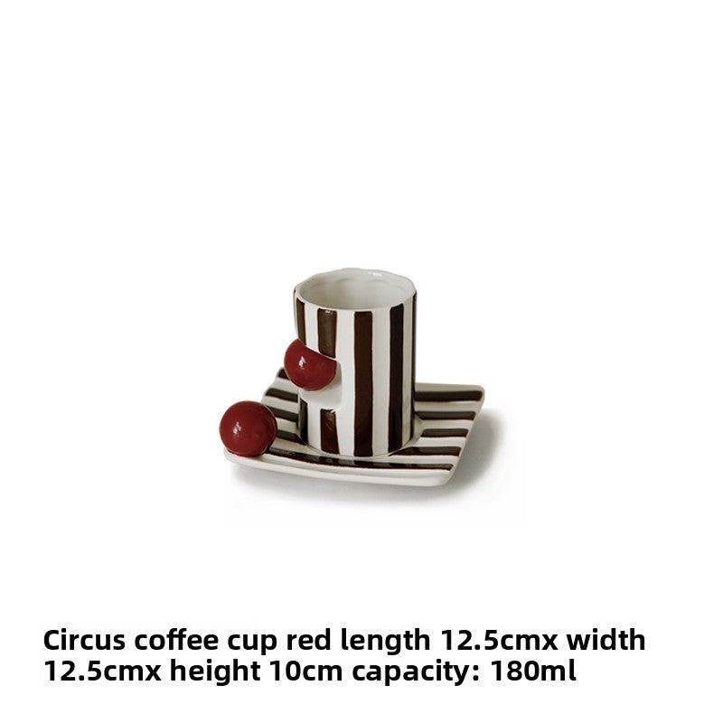 Handmade Vintage Striped Ceramic Coffee Mug set