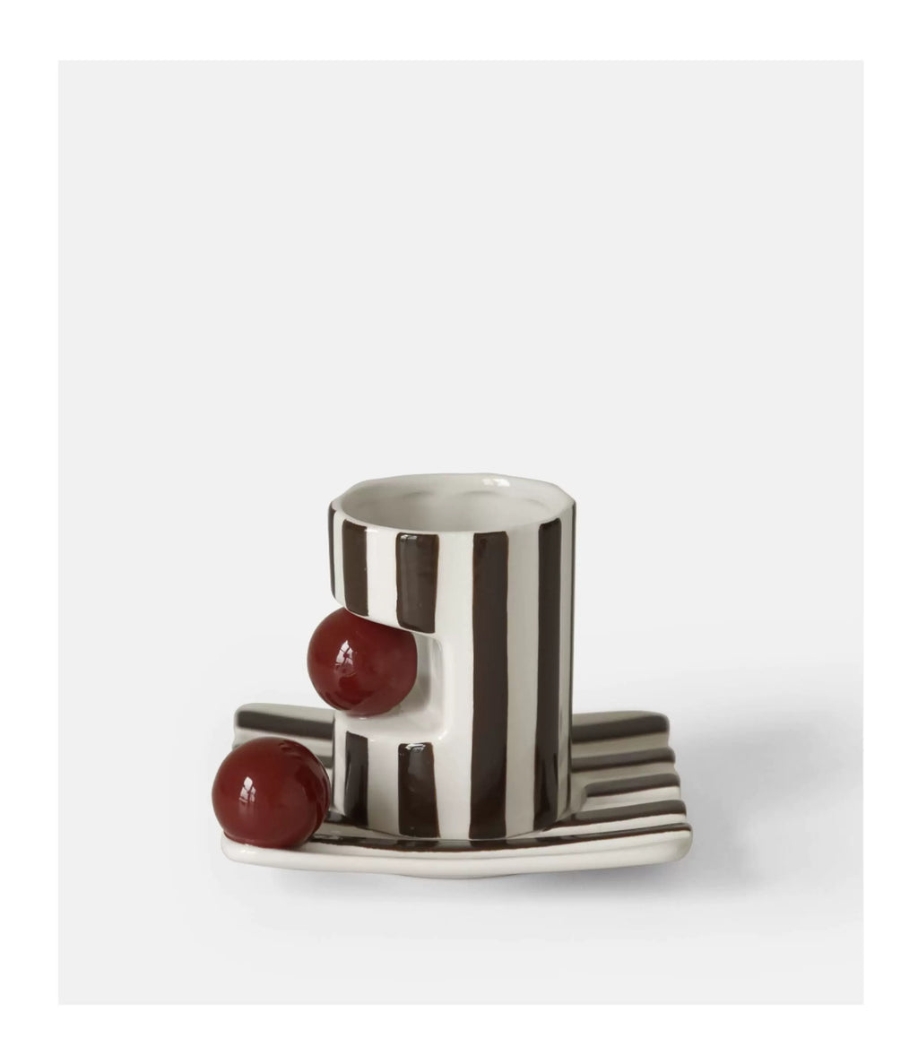 Handmade Vintage Striped Ceramic Coffee Mug set
