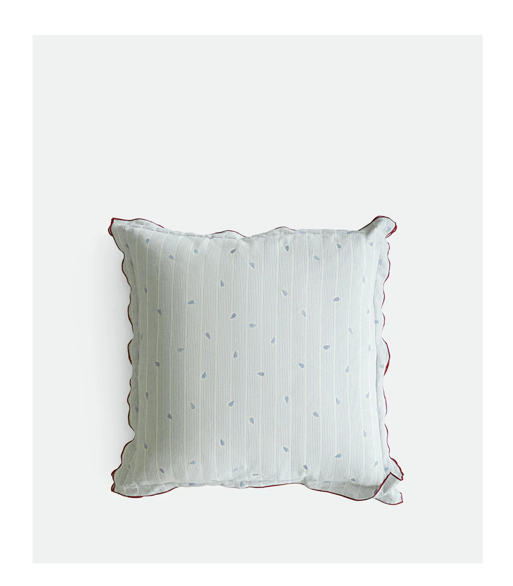 Heart-Shaped Oversized Cushion with Double-Layered Embroidered Edging