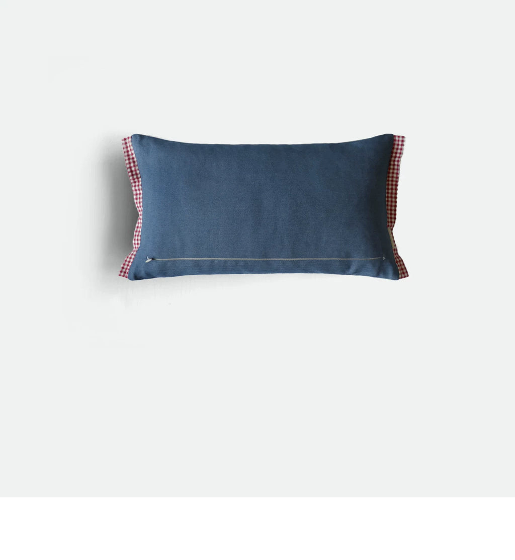 Denim throw pillows, lumbar pillows, living room sofa cushions