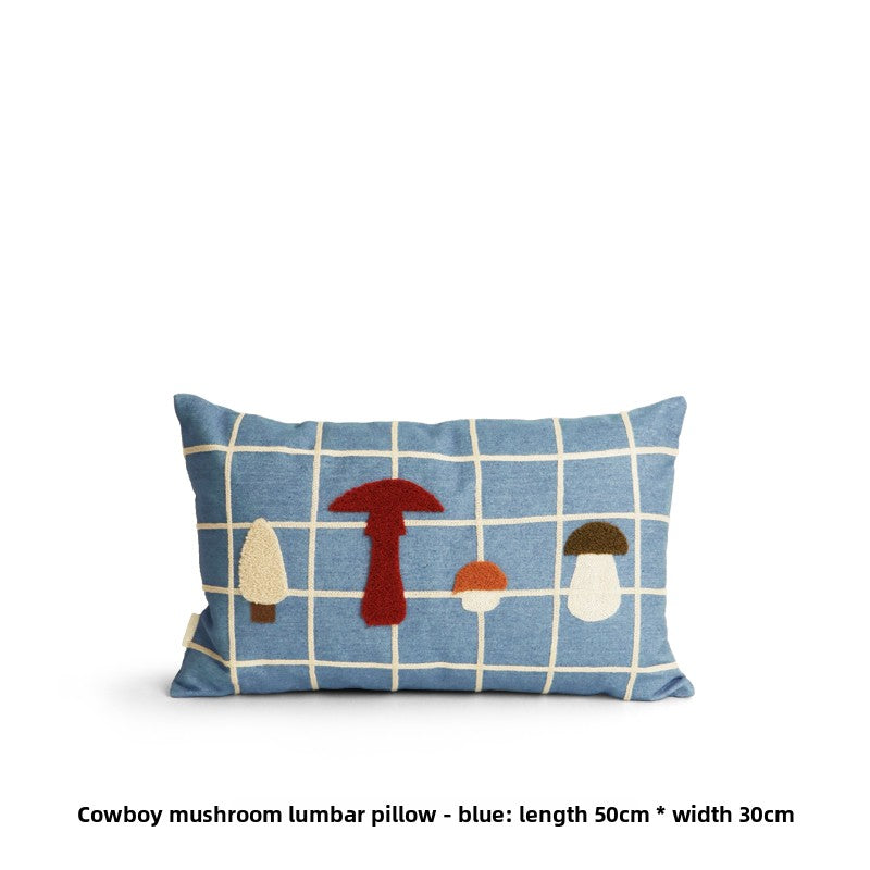 Denim Pillows, Square Pillows, Mushroom-Shaped Lumbar Pillows
