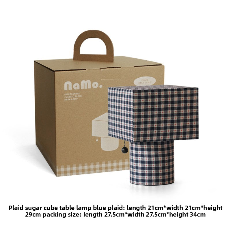 Retro Checkered Decorative Table Lamp, Night Light, Bedroom Bedside Ambient Light