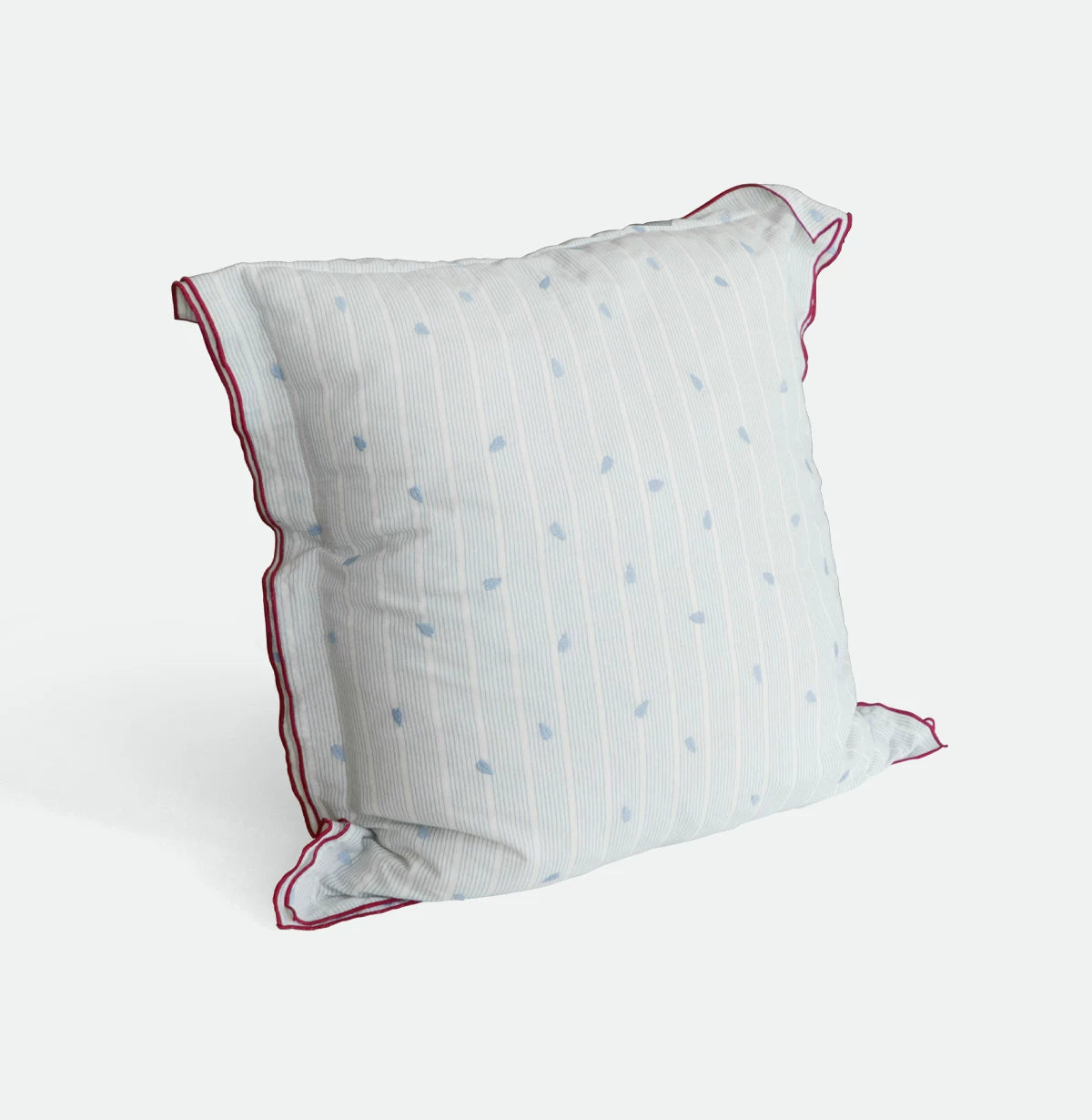 Heart-Shaped Oversized Cushion with Double-Layered Embroidered Edging