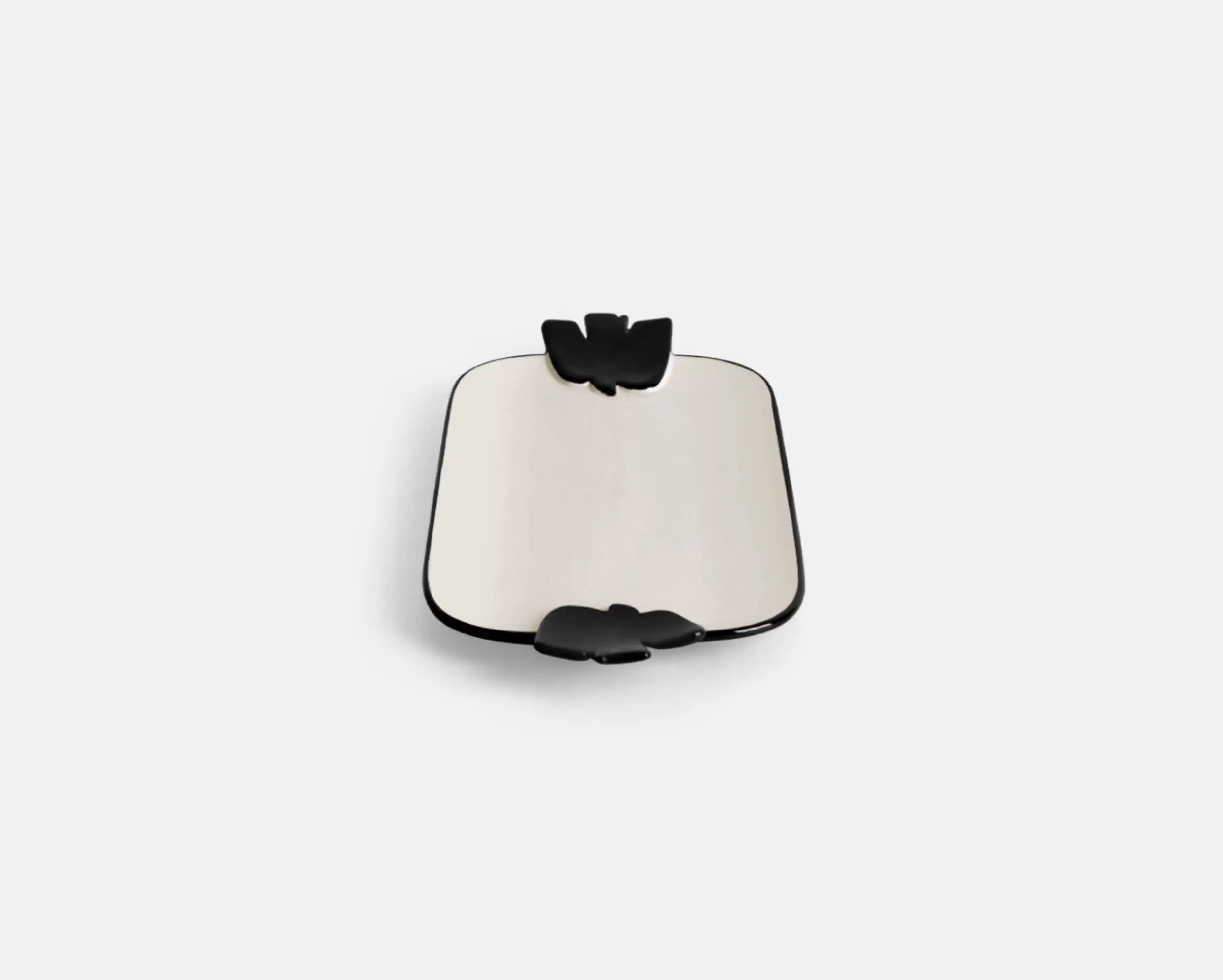 Black and White Ceramic Tray Decorative Piece, Home Desk Organizer, Jewelry Tray, Dessert Plate