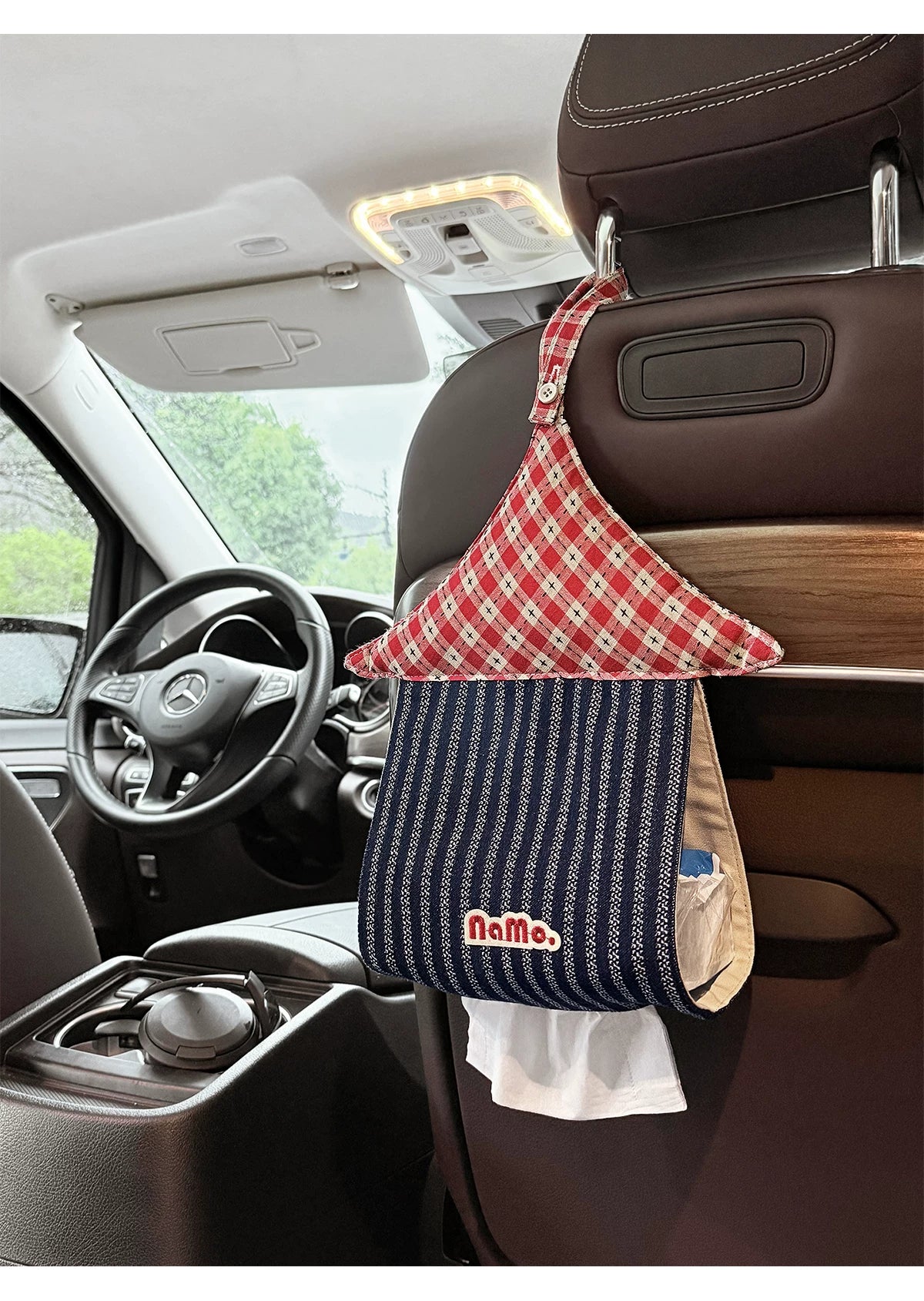 Hanging Tissue Holder: Creative Car Tissue Storage Pouch and Tissue Dispenser
