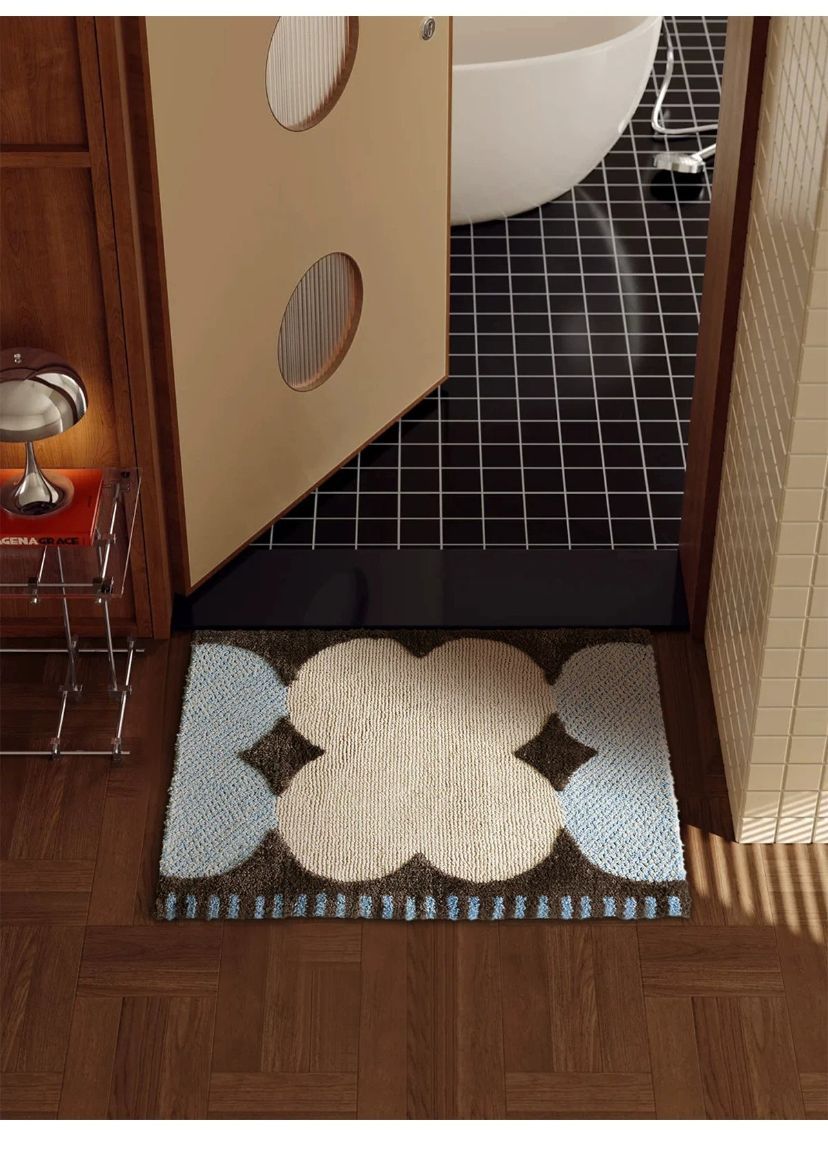 Little Red Flower Serie Doormats, Bathroom Mats, Absorbent Bath Mats, and Non-Slip Bathroom Rugs