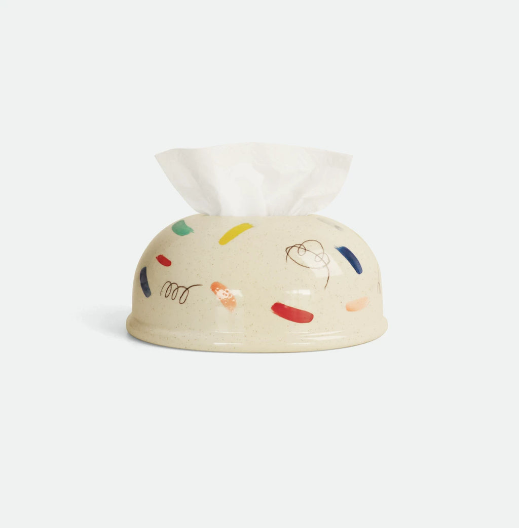Decorative Ceramic Tissue Box, Pull-Out Tissue Box, and Napkin Holder